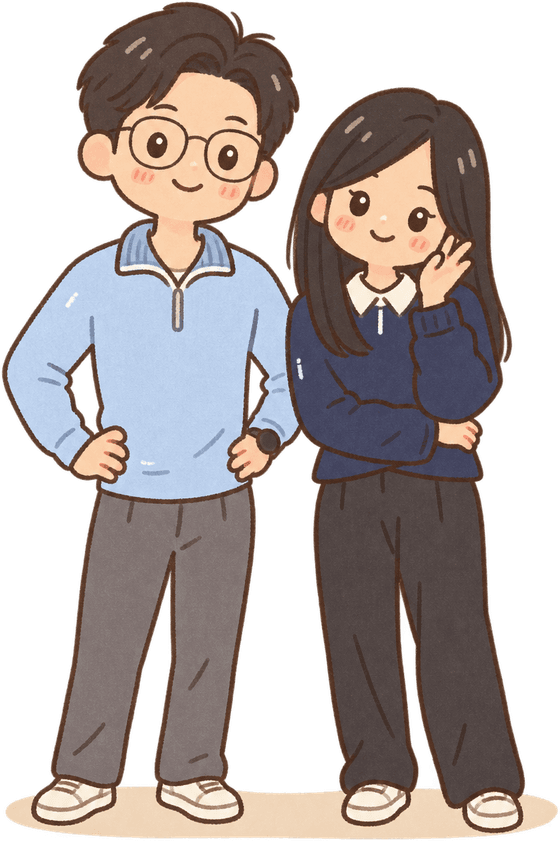 Illustration of Aaron and Melody, the founders of My Moment